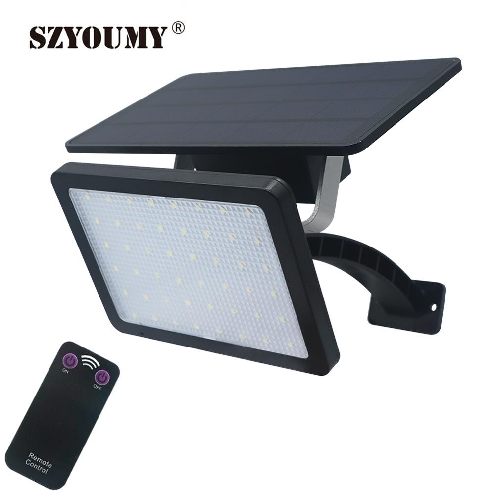 SZYOUMY-48 LED 태양 벽 조명, 방수 슈퍼 밝기 조절 조명 각도 보안 태양 램프 흰색 또는 검정색
